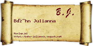 Báhn Julianna névjegykártya